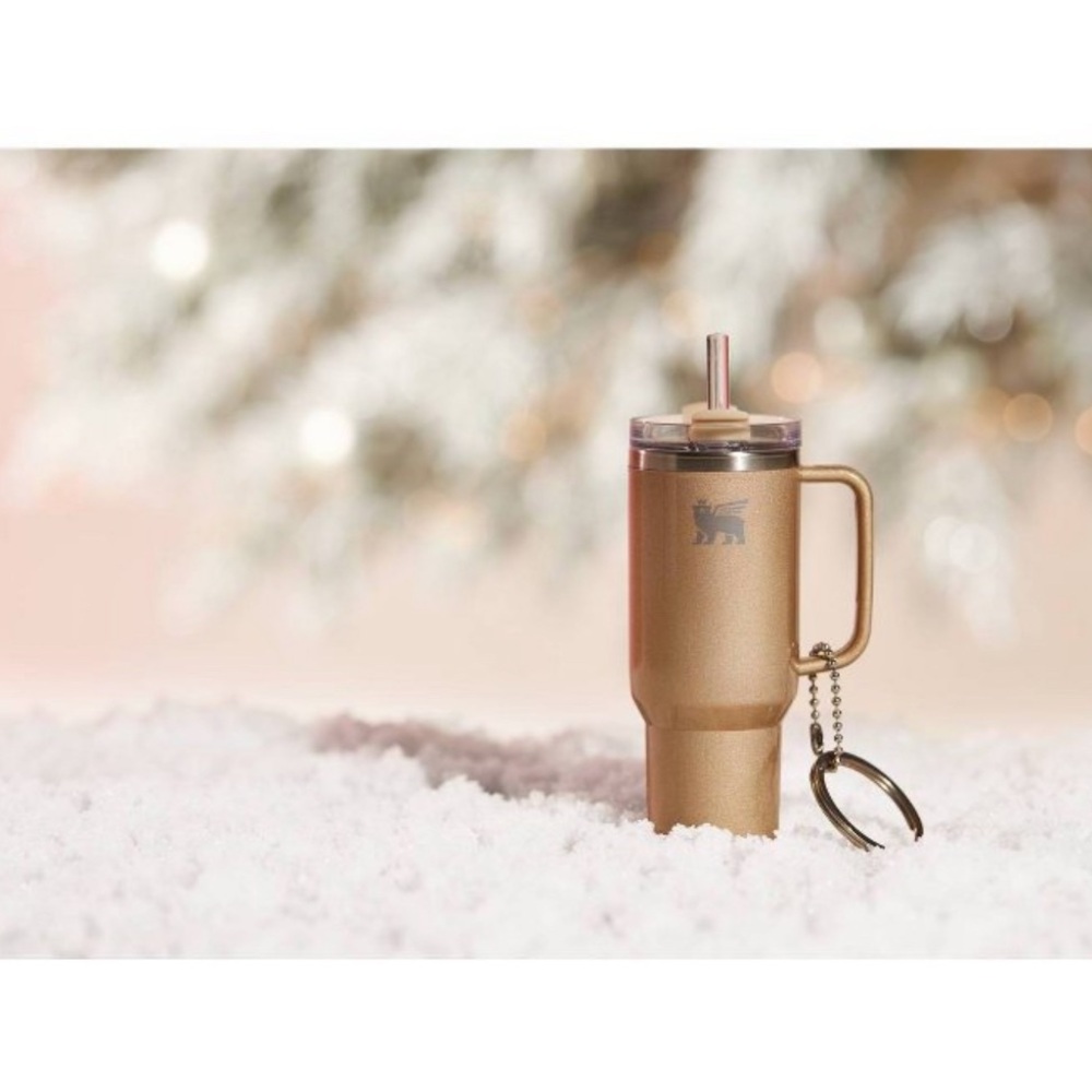Stanley Mini Quencher HONEY TALKS Christmas Ornament Keychain NWT
